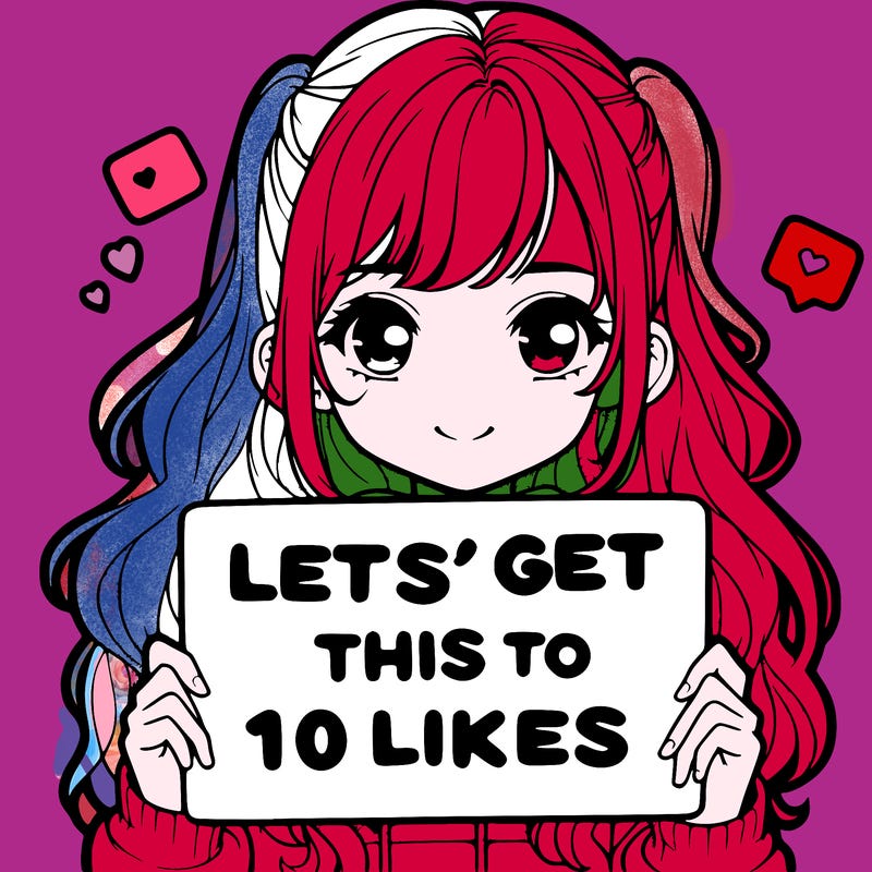 girl holding up sign that says let’s get this to 10 likes realistic