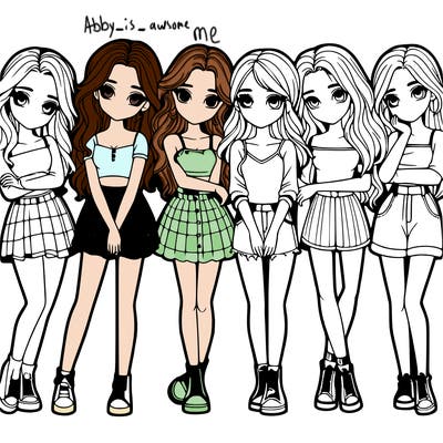 a group of girls realistic