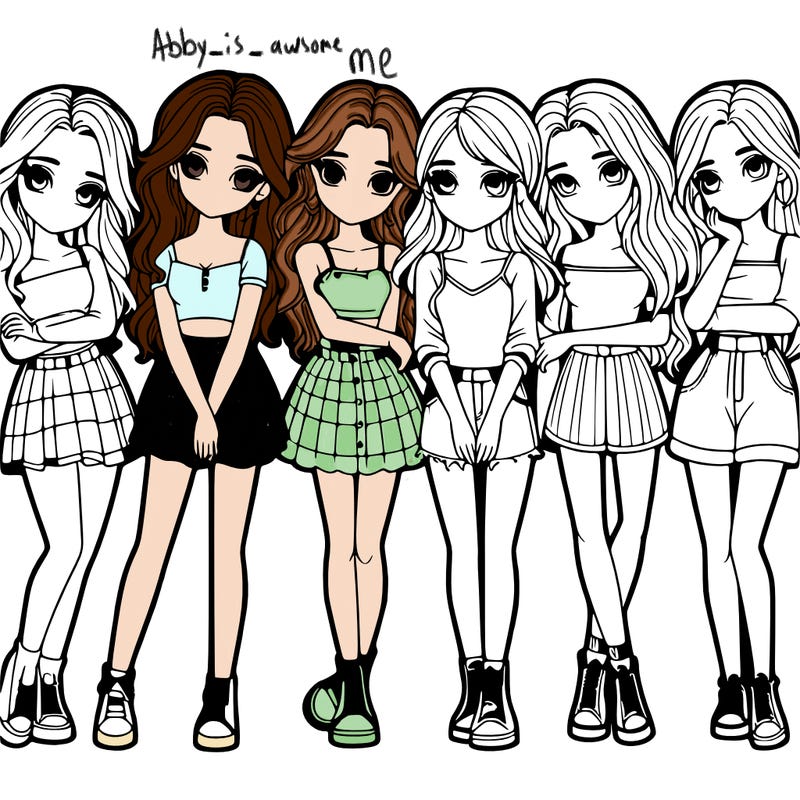 a group of girls realistic