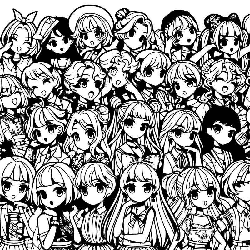 a lot of anime girls deferent