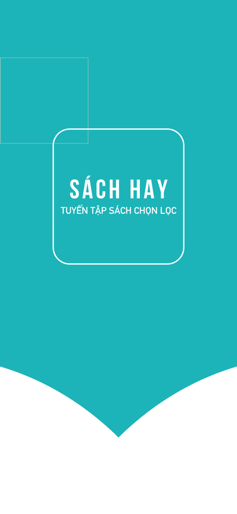 Intro screen for the Vietnamese book app Sach Hay featuring a teal background