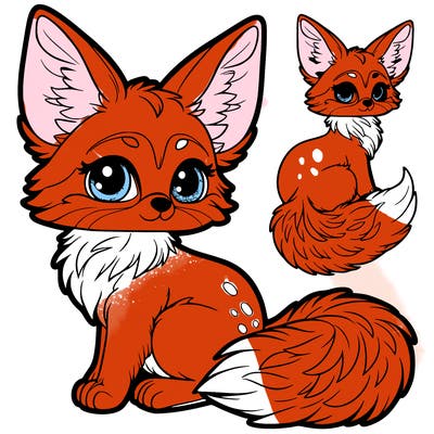 a fennec fox with a bushy tail furry