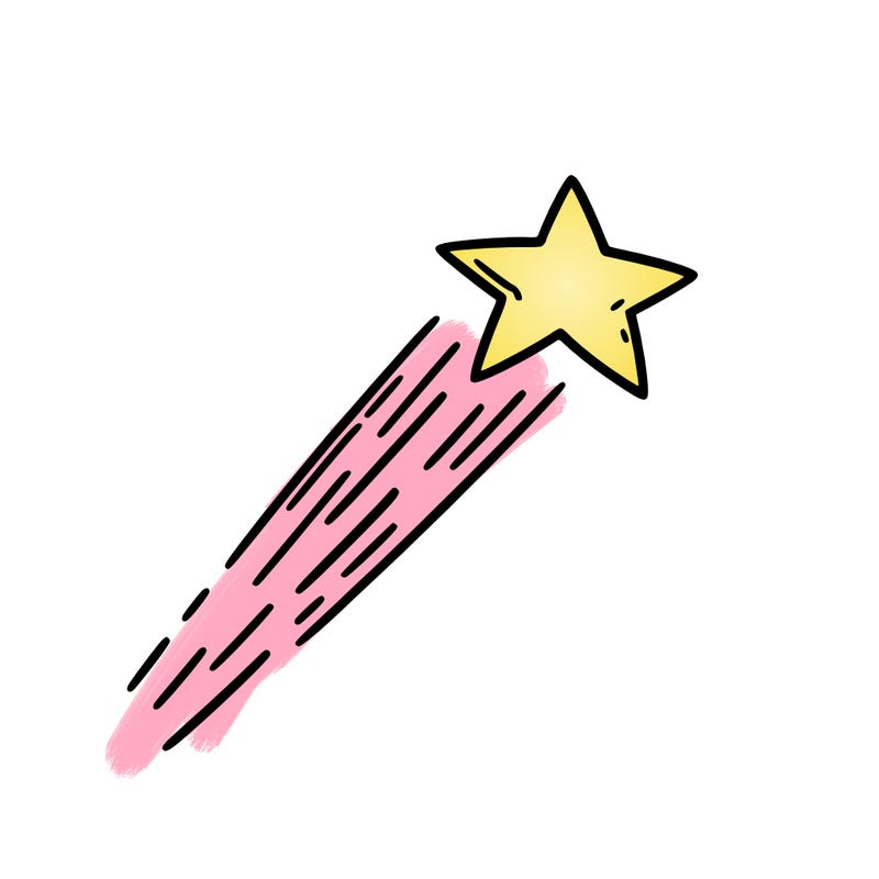 a shooting star in the sky