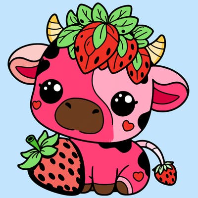 cute strawberry cow