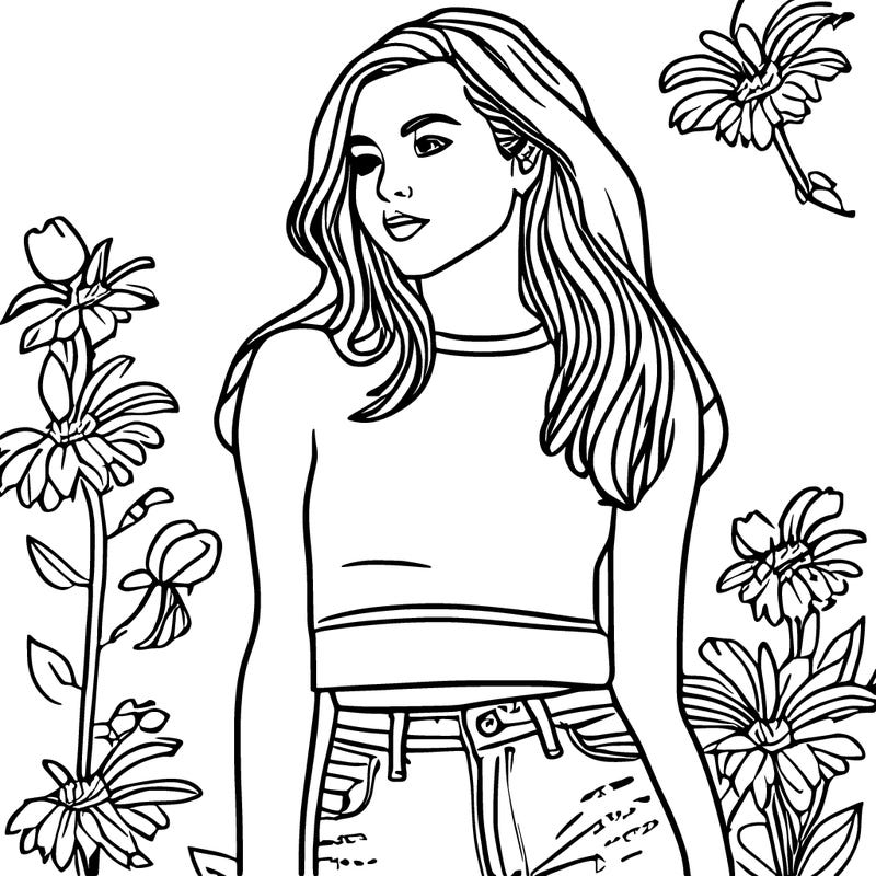 teen girl with crop top and jeans