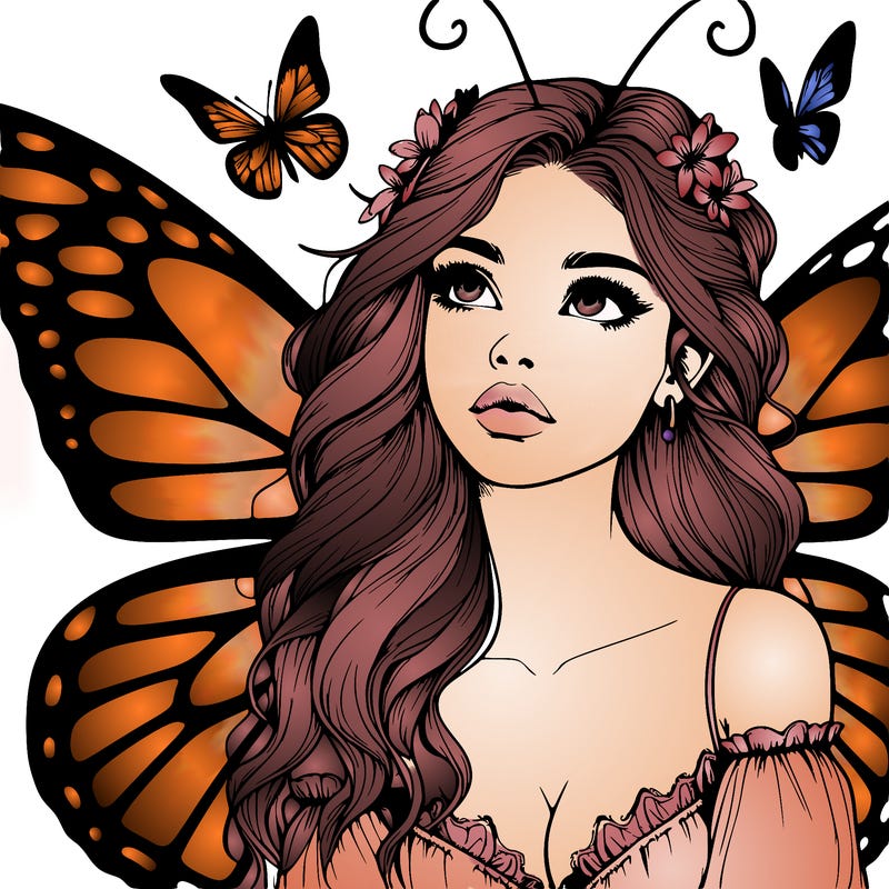butterfly fairy realistic girl