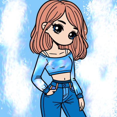 girl teenager with a crop top and flare jeans