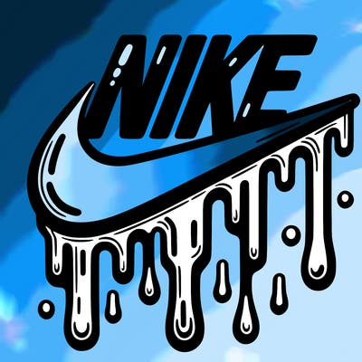 dripping nike logo