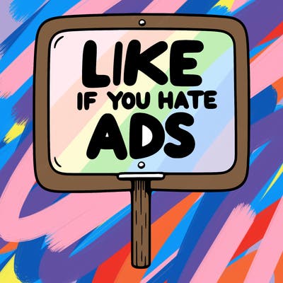 a sign that says like if you hate ads