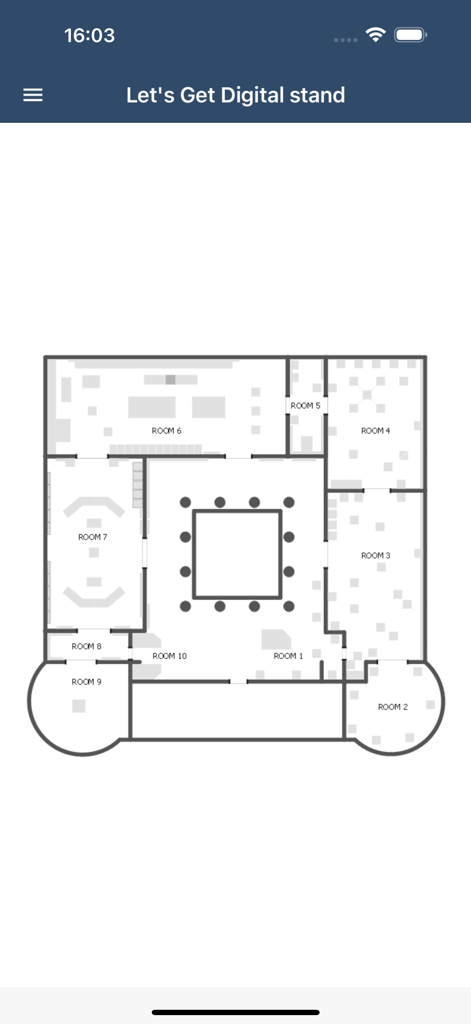 Digital floor plan of the event venue showing labeled rooms for the FI-TS Management Forum