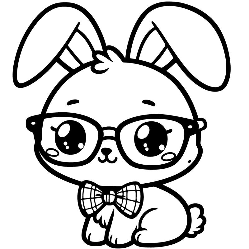 cute bunny wearing glasses