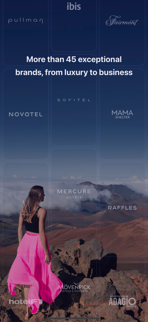 Showcase of over 45 Accor hotel brands ranging from luxury Fairmont to business Novotel