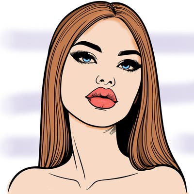 realistic woman with full lips