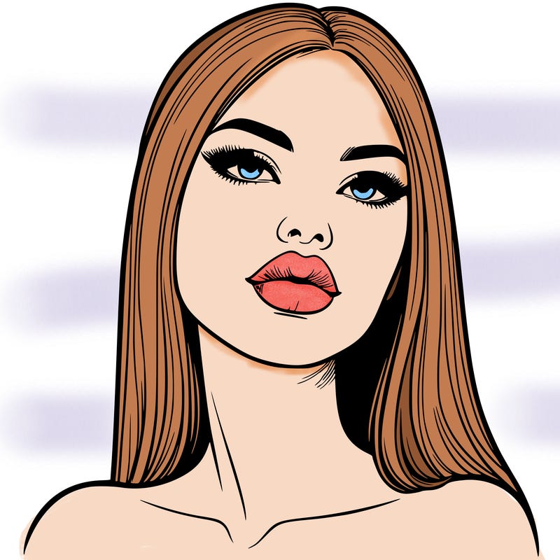 realistic woman with full lips
