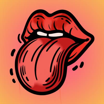 lip tongue sticking out