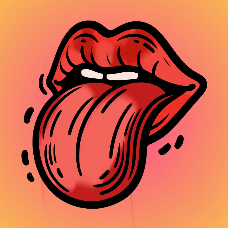 lip tongue sticking out