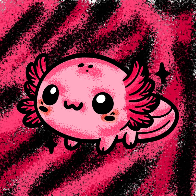 cute easy baby axolotl
