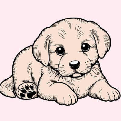 a cute realistic puppy