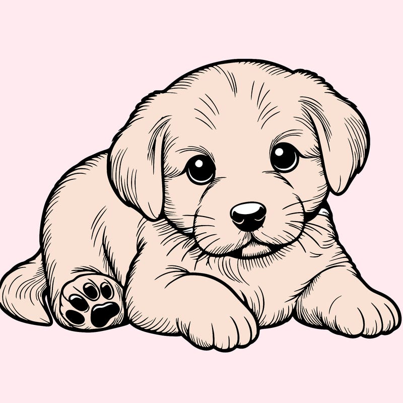 a cute realistic puppy