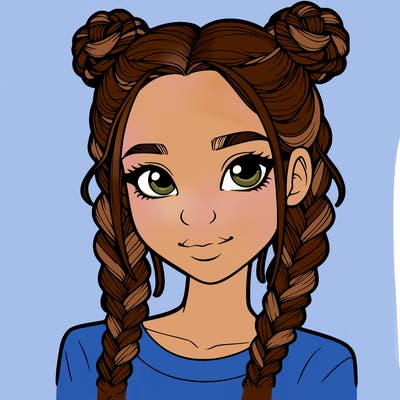 realistic girl with braids