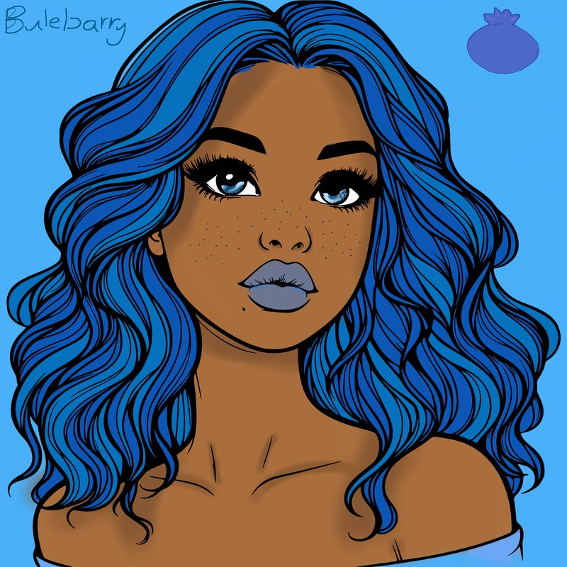 realistic girl with wavy hair and lips