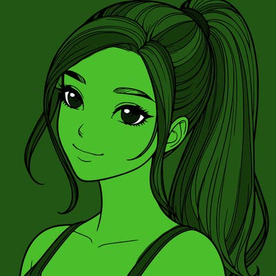 a super realistic women with a ponytail