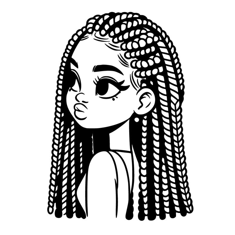 black girl with box braids