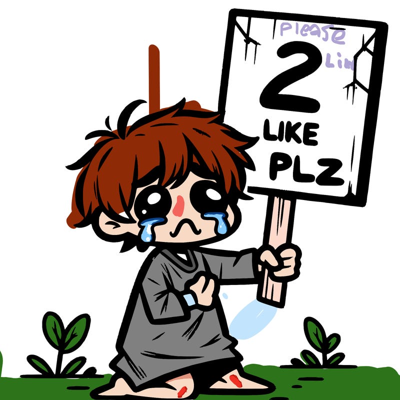 small poor toddler crying with sign that says 2 like plz