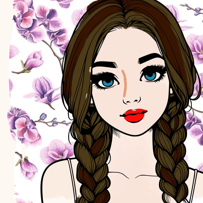 realistic girl with braids