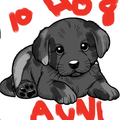 a cute realistic puppy