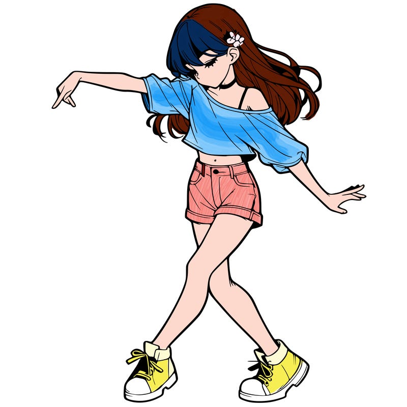 realistic girl danceing