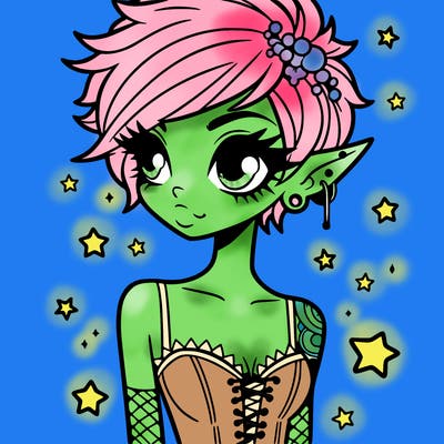 beautiful girl punk pixie
