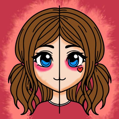 split girl just the face