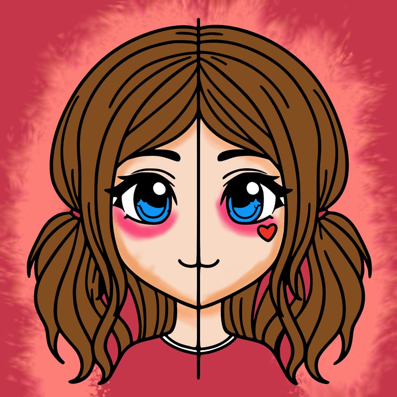 split girl just the face