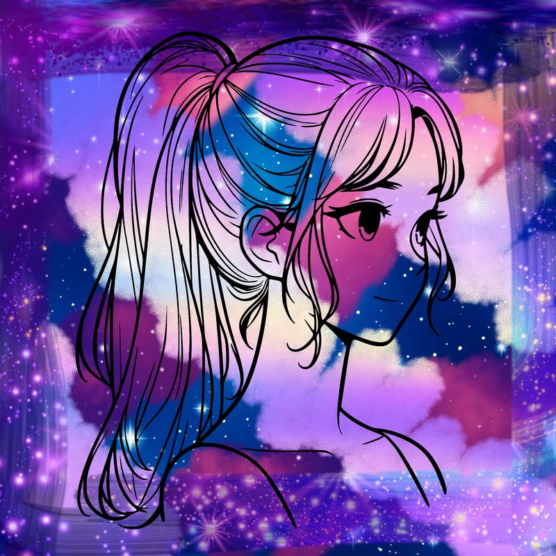 a realistic girl with a ponytail