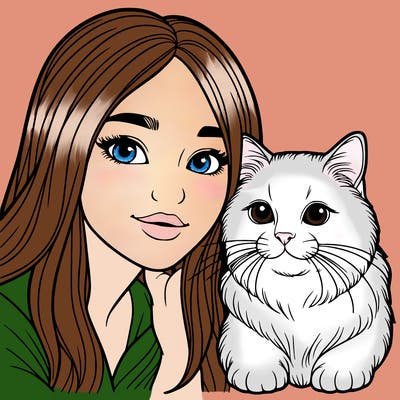 realistic girl and a cat