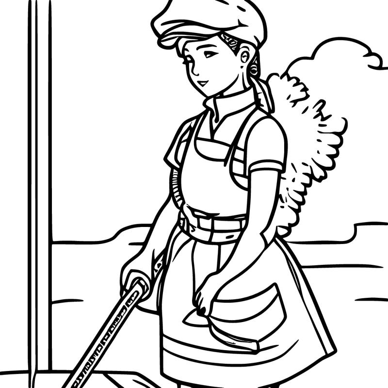 cleaning girl