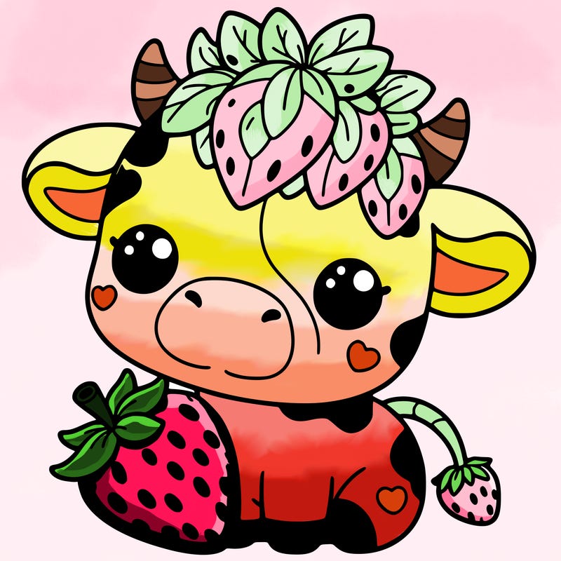 cute strawberry cow