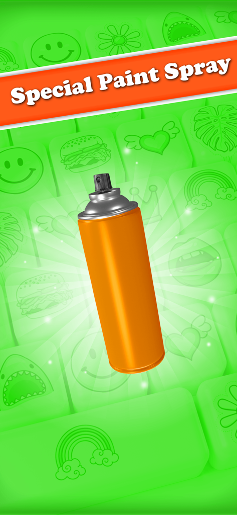 Keyboard Art Painting Master - An orange spray paint can over a green keyboard with various sticker designs