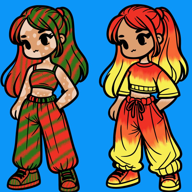 girl in crop top and baggy pants