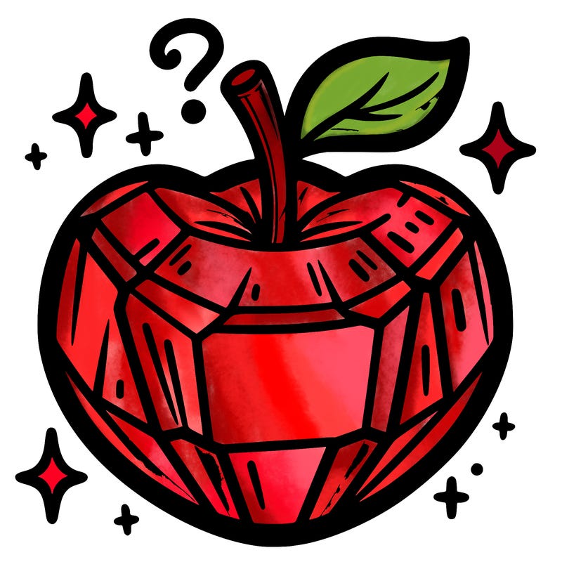 very shiny crystal apple