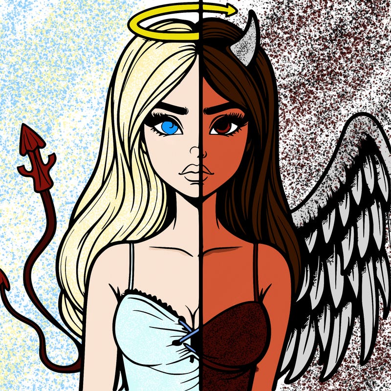 devil vs angel realistic girl