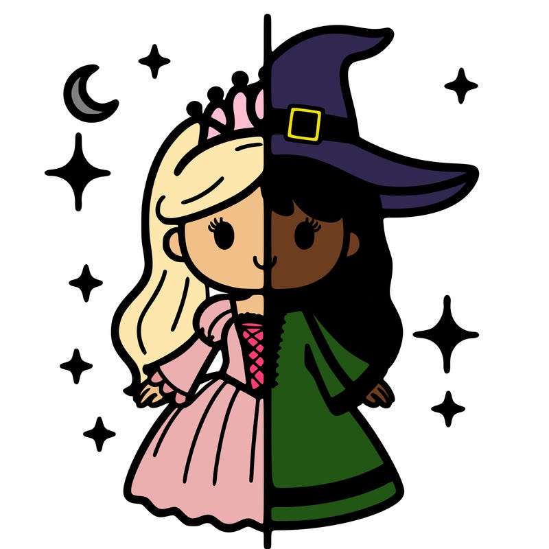 split princess and witch