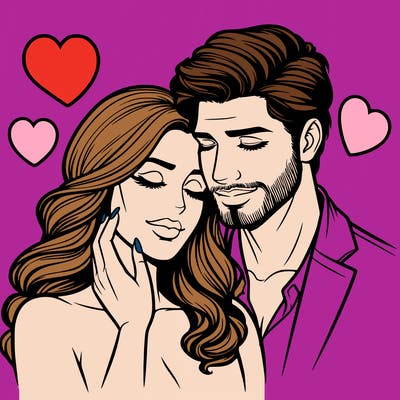 man and woman in love realistic