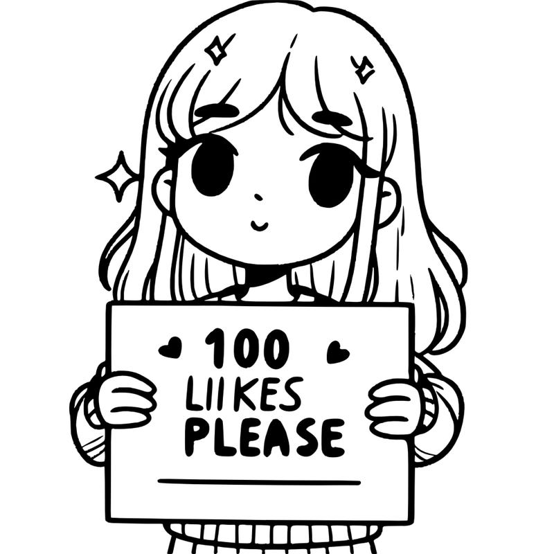 a girl holding up a sign saying 100 likes please