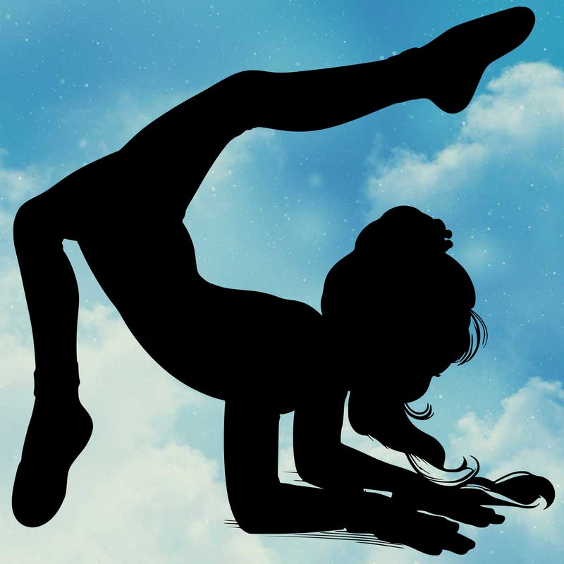 realistic girl doing gymnastics