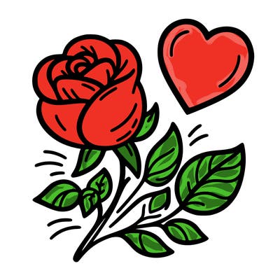 rose and heart