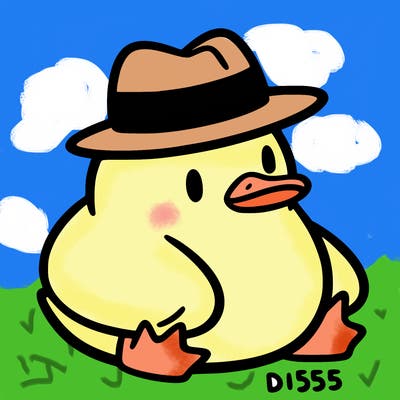 aesthetic duck with a hat