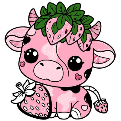 cute strawberry cow
