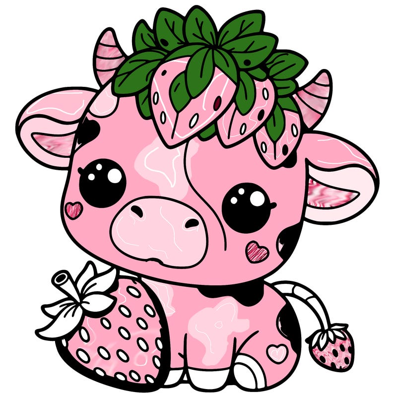 cute strawberry cow